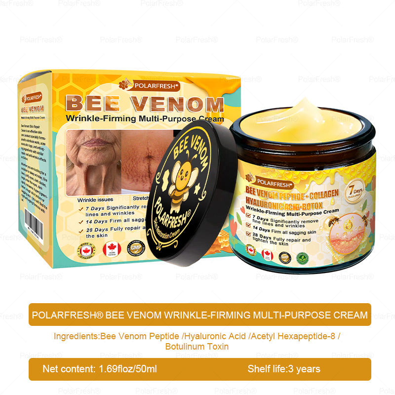 🔥 Made & Shipped from CA | Clinically Proven: PolarFresh® Bee Venom Wrinkle-Firming Multi-purpose Cream with bee venom peptides, botulinum toxin, hyaluronic acid, and collagen💧. Targets wrinkles, fine lines, sagging, stretch marks, dark spots and more