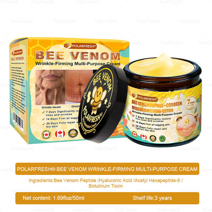 🔥 Made & Shipped from CA | Clinically Proven: PolarFresh® Bee Venom Wrinkle-Firming Multi-purpose Cream with bee venom peptides, botulinum toxin, hyaluronic acid, and collagen💧. Targets wrinkles, fine lines, sagging, stretch marks, dark spots and more