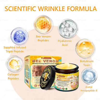 🔥 Made & Shipped from CA | Clinically Proven: PolarFresh® Bee Venom Wrinkle-Firming Multi-purpose Cream with bee venom peptides, botulinum toxin, hyaluronic acid, and collagen💧. Targets wrinkles, fine lines, sagging, stretch marks, dark spots and more